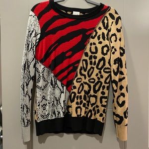 Multi pattern sweater